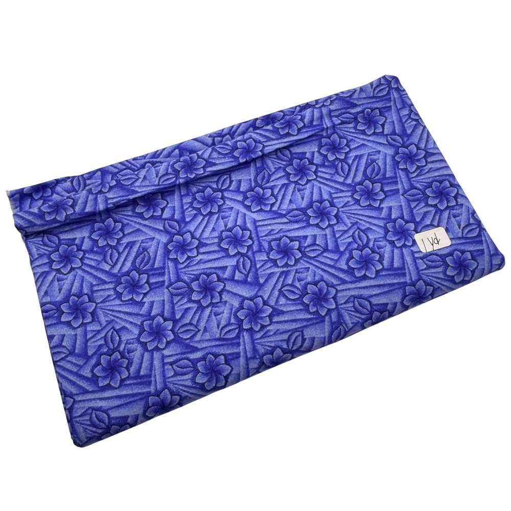 Floral Geometric Cotton Fabric 1 Yard Blue Quilting Sewing Material